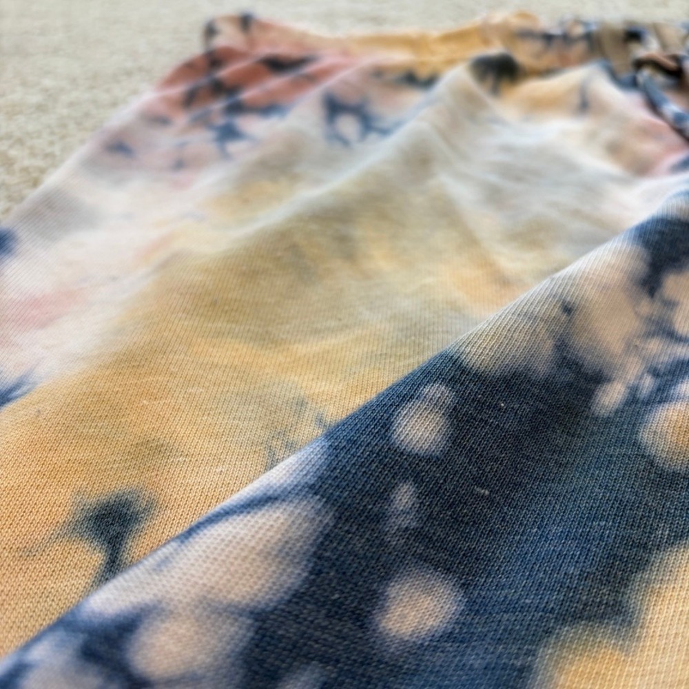 Free People Tie-Dye Track Pants in Navy, Pink, Yellow - Picture 4 of 12